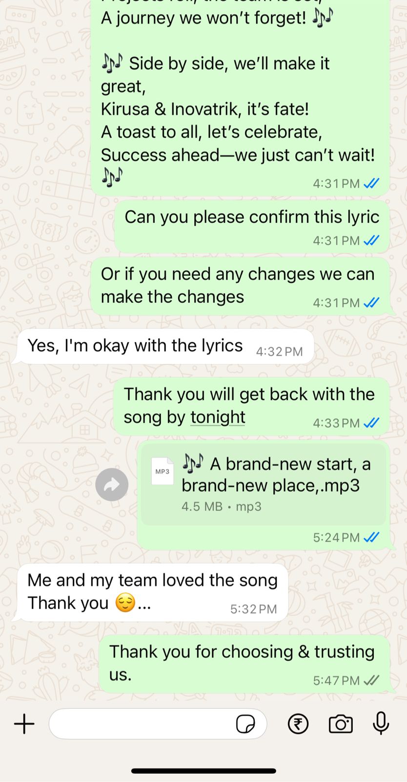 Client feedback 2